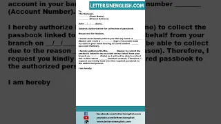 Authorization Letter to Collect Passbook -  Authorization Letter for Passbook Collection