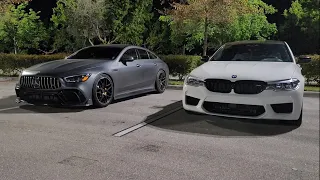 2021 Mercedes GT63 S AMG Bolt Ons 93 vs 2019 BMW M5 Competition Intakes OTS 93