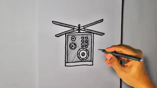Вертолет-Колонка қалай салуға болады|Как нарисовать Вертолёт-Колонка|How to draw Helicopter Speaker