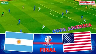 Argentina vs USA - Final COPA AMERICA - PES 2021 Full Match All Goals | Gameplay PC