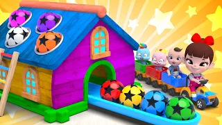 Toy Station 컬러 볼 차고지 장난감 놀이 컬러송 버스송 Wheels On The Bus Learn Colors 영어유치원 어린이 동요 Nursery Rhymes Songs