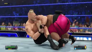 Yokozuna vs Brock lesnar WWE 2K23 Smackdown Ring Collapse