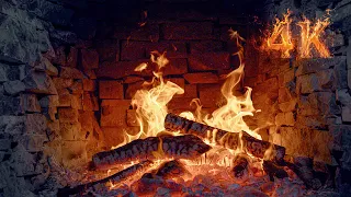 Relaxing Fireplace Burning 4K & Crackling Fire Sounds 🔥 BEST Fireplace for Relaxation, Sleep, Study