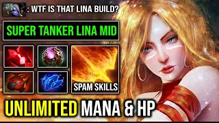 EPIC Tanker Lina Heart + OC Bloodstone 100% Unlimited Mana & HP Regen with 1 Shot Laguna DotA 2