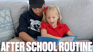 DAILY AFTER SCHOOL ROUTINE WITH 4 KIDS IN ELEMENTARY SCHOOL | HOMEWORK, CHORES, AND READING ROUTINE