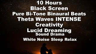 Pure Theta 5Hz 10 Hours Black Screen 5Hz Binaural Beats Lucid Dreaming, Meditation, Creativity