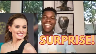 STAR WARS star John Boyega surprised by Daisy Ridley!