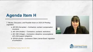 CSLB Board Meeting March 21, 2023 Part 5 of 5
