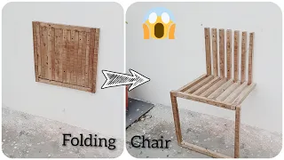 cool idea! Wall mounted folding chair [Easiest step] || making of wooden folding chair