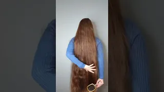 Combing hair. Ukrainian Rapunzel.