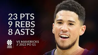 Devin Booker 23 pts 9 rebs 8 asts vs Mavericks 2022 PO G1