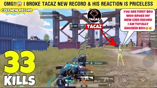 OMG!!😱 BROKE TACAZ & ALL YOUTUBERS RECORD IN C3S9 | SOLO 33 KILLS NEW RECORD PUBGM RUSH GAMEPLAY⚡️