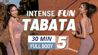 30 MIN 全身暴汗好玩のTABATA #5 │ FAT BURN & GAIN INTENSE TABATA #5 (Full Body - No Equipment)