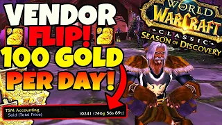 How To Make 100 Gold PER DAY With a VENDOR FLIP! Season of Discovery Goldmaking