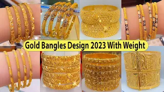 Gold Bangles Design 2023 With Weight 😍😍 Gold Bangles Designs 2023 ❤️