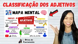 CLASSIFICAÇÃO dos ADJETIVOS com mapa mental | Conceitos + exemplos + questões