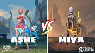 Wild Rift VS Mobile Legends | ASHE VS MIYA (Skins & Skills COMPARISON) 🔥🔥