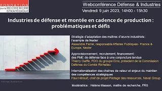 Industries de défense et montée en cadence de production : problématiques et défis