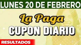 Resultado del sorteo Cupón Diario del Lunes 20 de Febrero del 2023.