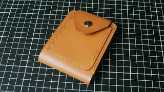 Handmade Leather Minimalist Bifold wallet | DIY |  Free PDF Pattern