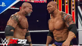 WWE 2k22 - Batista vs Goldberg ( world heavyweight championship) Epic gameplay