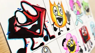 Drawing FNF - BFDI Glitch / Battle For Corrupted Island / Learn with Pibby