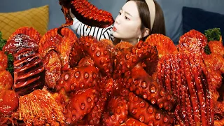 최강 매운 해물찜 문어🐙 낙지 오징어 전복 요리 레시피 먹방 Best Seafoodboil Octopus Squid Mushrooms Mukbang ASMR Ssoyoung