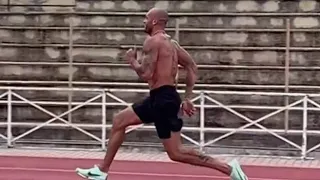 Marcell Jacobs si allena a Roma sulla pista della Farnesina aspettando gli Europei di atletica