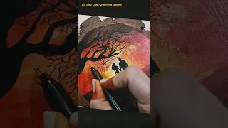 Acrylic painting on Wooden Slice. watch video👇#shorts #shortviral #youtubeshorts #trending #ytshorts