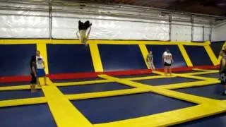 Single, Double and TRIPLE Flips and one EPIC FAIL!  At Sky High Sports Portland, OR