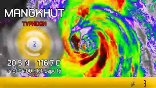 Typhoon Mangkhut approaches Hong Kong - 4am HKT Sept 16, 2018