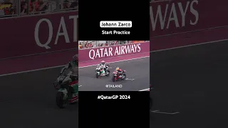 Johann Zarco struggling with his bike  in start practice #qatargp 2024  #johannzarco #lcrhonda