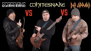 Scorpions VS Whitesnake VS Def Leppard (Guitar Riffs Battle)