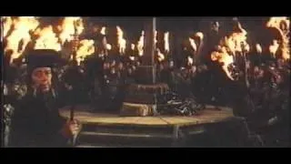 Medieval movie burning scene