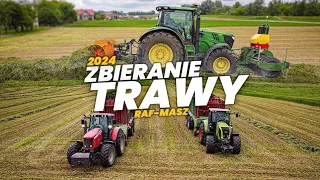 🔥PIERWSI W OKOLICY!!🔥Zbieranie traw 2024 na dwie przyczepy🇵🇱Usługi Rolnicze Raf-Masz&Gr.Bienias🇵🇱