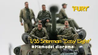 Sherman Tank 'Easy Eight' Tamiya 1/35 Fury Diorama (complete)