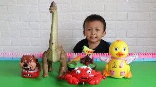 Mainan Dinousaurus, Bebek, Kepiting, Burung dan Anjing - Belajar dan bermain