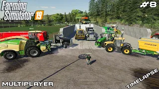 Harvesting wheat & grass silage | New Woodshire | Multiplayer Farming Simulator 19 | Episode 8