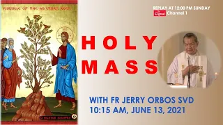 Live 10:15 AM Holy Mass with Fr Jerry Orbos SVD - June 13 2021,  11th Sunday in Ordinary Time