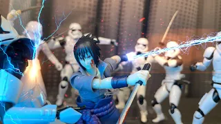 NARUTO stop motion  sasukeＶＳ Samurai(stormtrooper) 五影会談