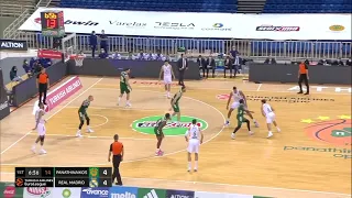 Georgios Papagiannis (Panathinaikos) Three Drop Pick-and-Roll Defenses vs Real Madrid [2020-2021]