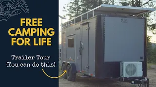 Cargo Trailer Conversion TOUR- Ditch the RV parks | AC and Heat with No Hookups