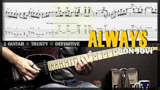 Always | Guitar Cover Tab | Guitar Solo Lesson | Backing Track with Vocals 🎸 BON JOVI