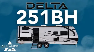 Tour the Delta 251BH travel Trailer with spacious bunks all under 30 feet and 6,200 lbs dry.