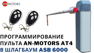 Программирование пульта An-Motors At 4 в шлагбаум ASB 6000. Обучить брелок at4 самостоятельно