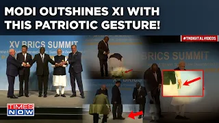 Watch: How PM Modi Outshone Chinese President Xi With Patriotic Gesture At BRICS Summit