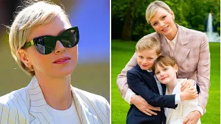 Charlene of Monaco reveals an adorable portrait with her twins for Mother's Day