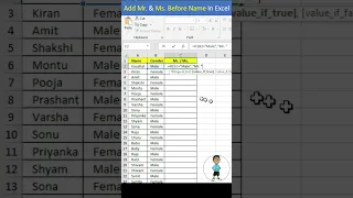 Add Mr. & Ms. Before Name in Excel Interview Question Tips & Tricks #excel #exceltips #exceltutorial