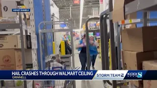 Hail crashes through Walmart ceiling in Grinnell