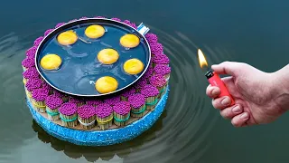 EXPERIMENT: Fried eggs on match in Water | Eggs Vs 10 000 Matches